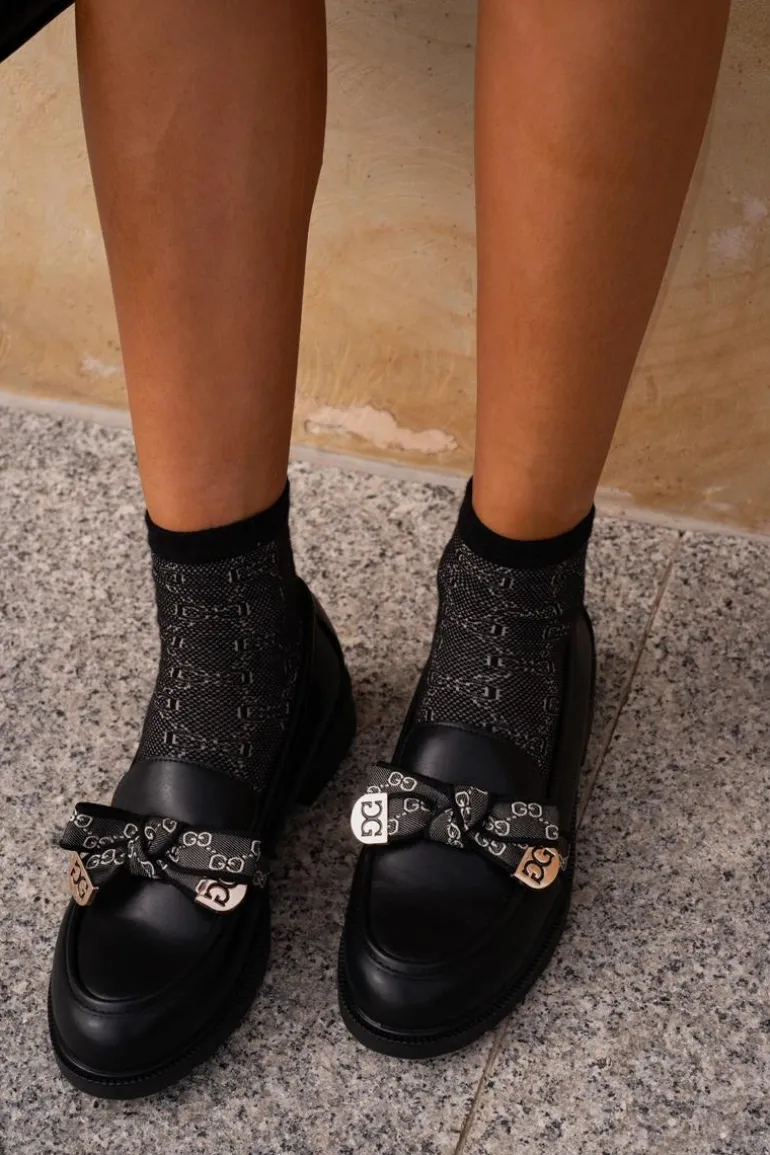 Damskie Mokasyny Z Kokardą S.Barski HY42-331 Czarne