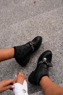 Damskie Mokasyny Z Kokardą S.Barski HY42-331 Czarne