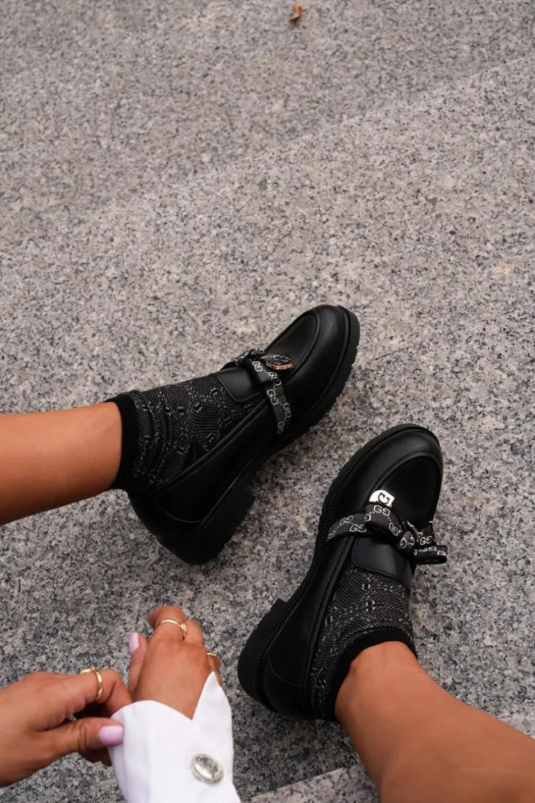 Damskie Mokasyny Z Kokardą S.Barski HY42-331 Czarne