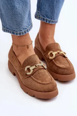 Damskie Mokasyny Z Ozdobą Camel Railenes
