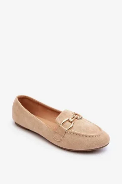 Damskie Mokasyny Z Ozdobą Beżowe Ghana