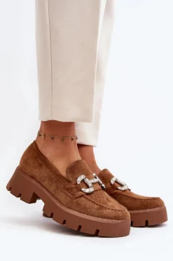 Damskie Mokasyny Z Ozdobą Camel Ellise