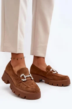 Damskie Mokasyny Z Ozdobą Camel Ellise
