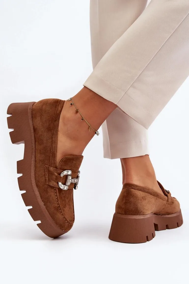 Damskie Mokasyny Z Ozdobą Camel Ellise
