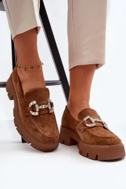 Damskie Mokasyny Z Ozdobą Camel Ellise