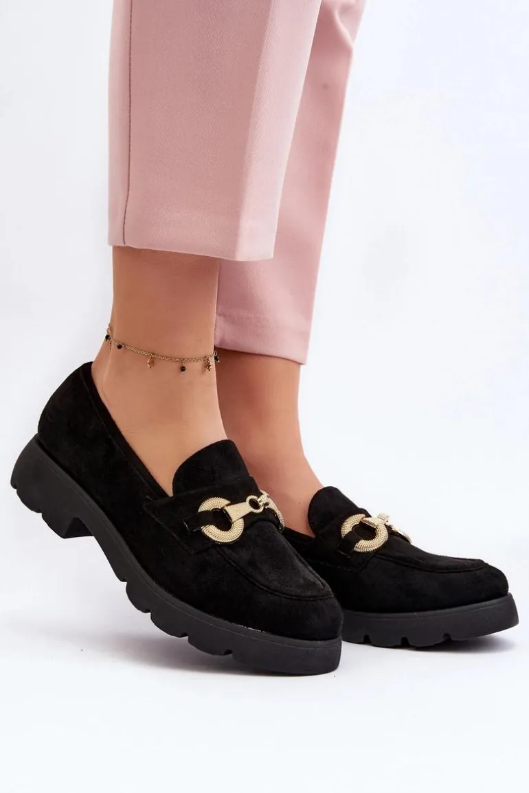 Damskie Mokasyny Z Ozdobą Czarne Railenes