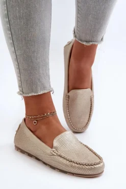 Damskie Mokasyny Złote Ranica