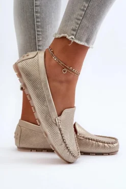 Damskie Mokasyny Złote Ranica