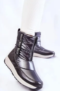 Damskie Śniegowce Big Star KK274391 Ciemnoszare