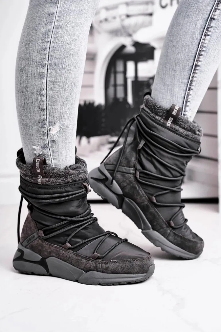 Damskie Śniegowce Big Star Szare GG274629