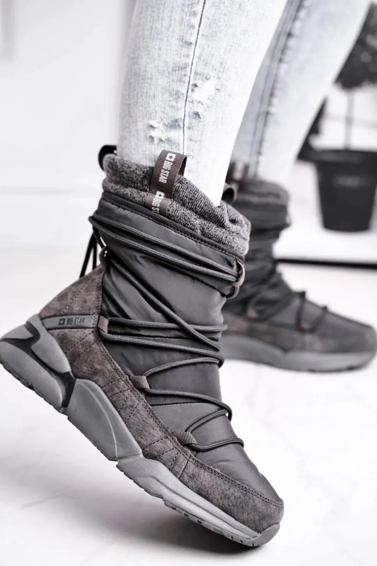 Damskie Śniegowce Big Star Szare GG274629