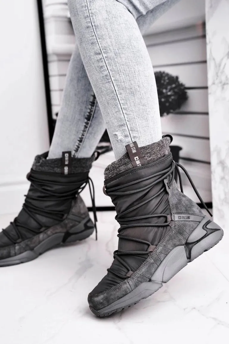 Damskie Śniegowce Big Star Szare GG274629