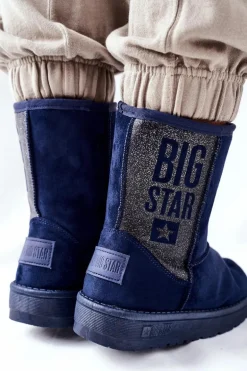 Damskie Śniegowce Big Star EE274416 Granatowe
