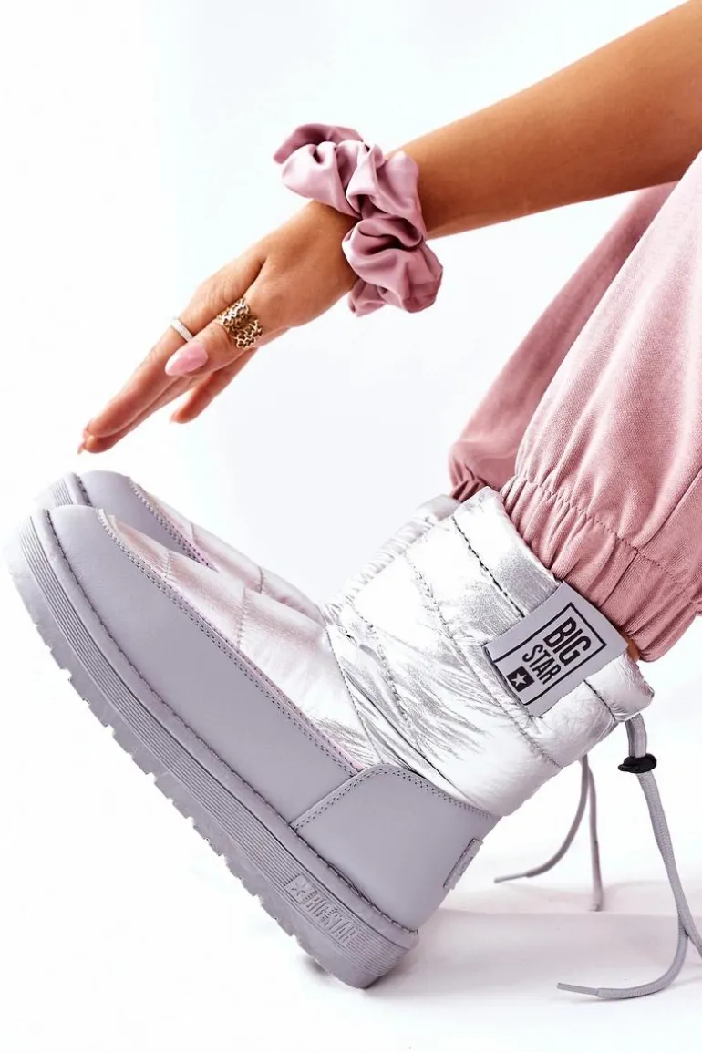 Damskie Śniegowce Big Star II274118 Srebrne