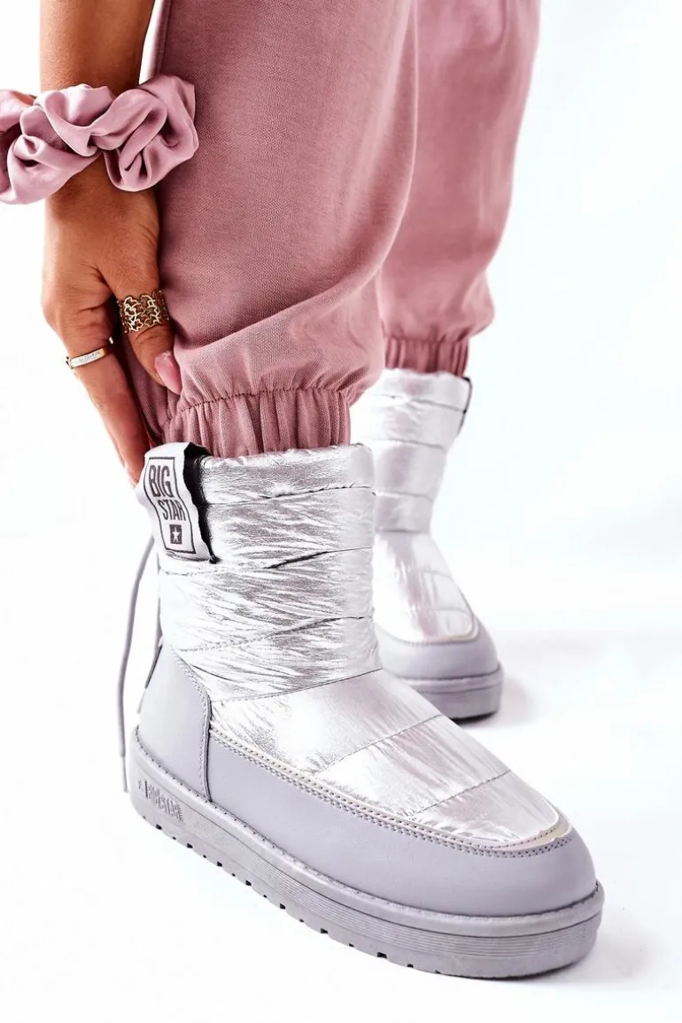 Damskie Śniegowce Big Star II274118 Srebrne