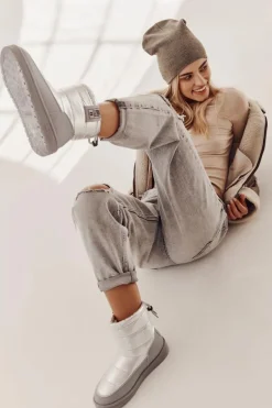 Damskie Śniegowce Big Star II274118 Srebrne