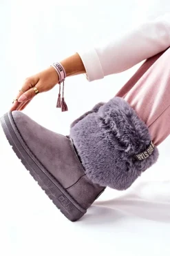 Damskie Śniegowce Big Star II274128 Szare