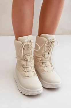 Damskie Śniegowce INUA Z Ociepliną Primaloft 4F 4FRAW24FSBSF012 Beżowe