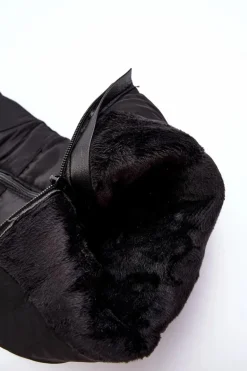 Damskie Śniegowce Kozaki Ocieplane Czarne Big Star MM274332