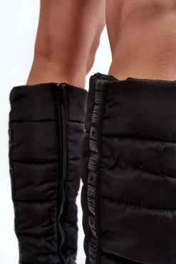 Damskie Śniegowce Kozaki Ocieplane Czarne Big Star MM274332