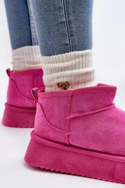 Damskie Śniegowce Na Grubej Podeszwie Różowe Caliksa