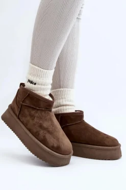 Damskie Śniegowce Na Grubej Podeszwie Ciemnozielone Caliksa