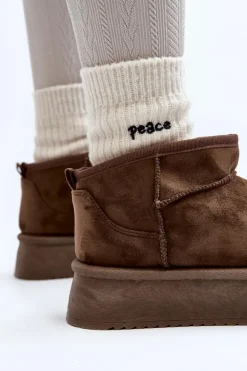 Damskie Śniegowce Na Grubej Podeszwie Ciemnozielone Caliksa