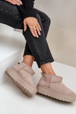 Damskie Śniegowce Na Platformie Beżowe Ninala