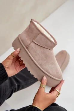 Damskie Śniegowce Na Platformie Beżowe Ninala