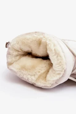 Damskie Śniegowce Na Platformie Z Wiązaniem Beżowe Fleure