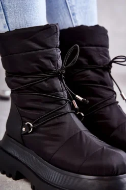 Damskie Śniegowce Na Platformie Czarne Lilou