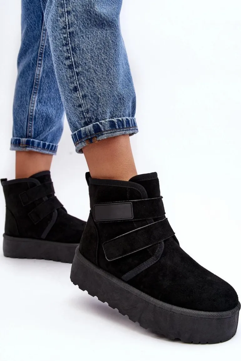 Damskie Śniegowce Na Platformie Czarne Naredi