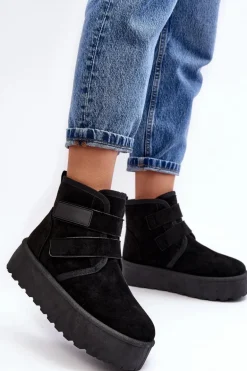 Damskie Śniegowce Na Platformie Czarne Naredi