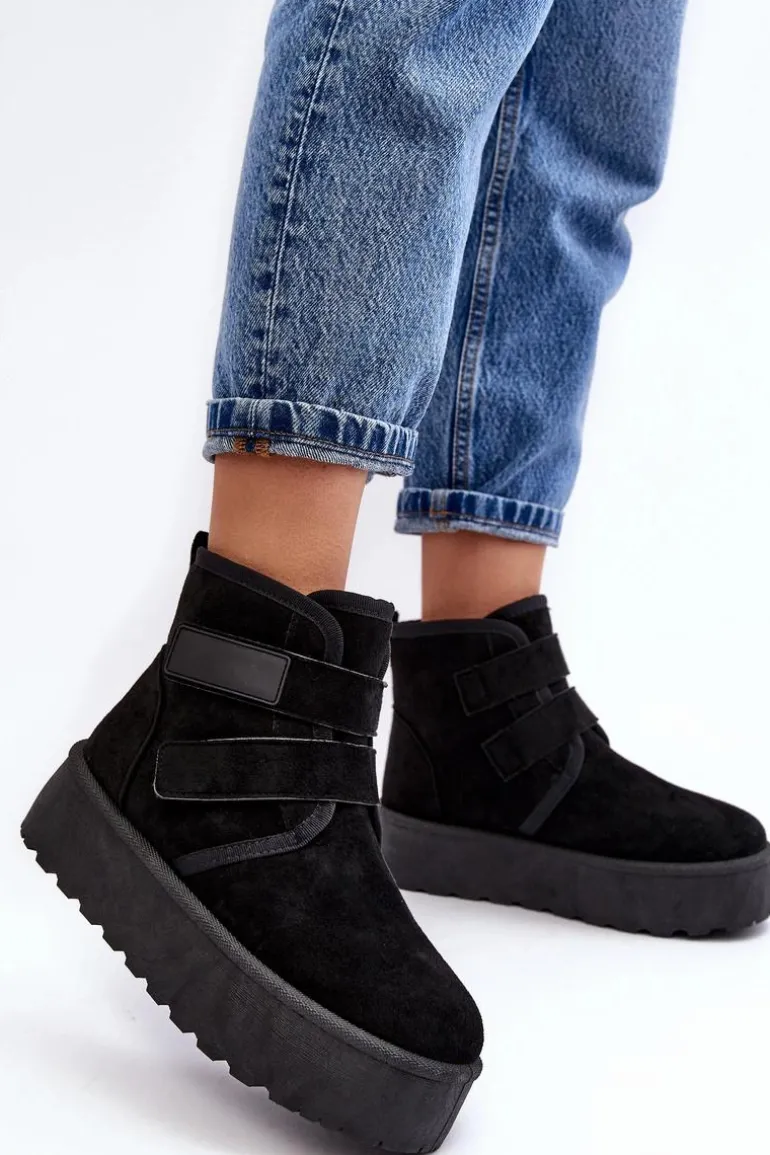 Damskie Śniegowce Na Platformie Czarne Naredi