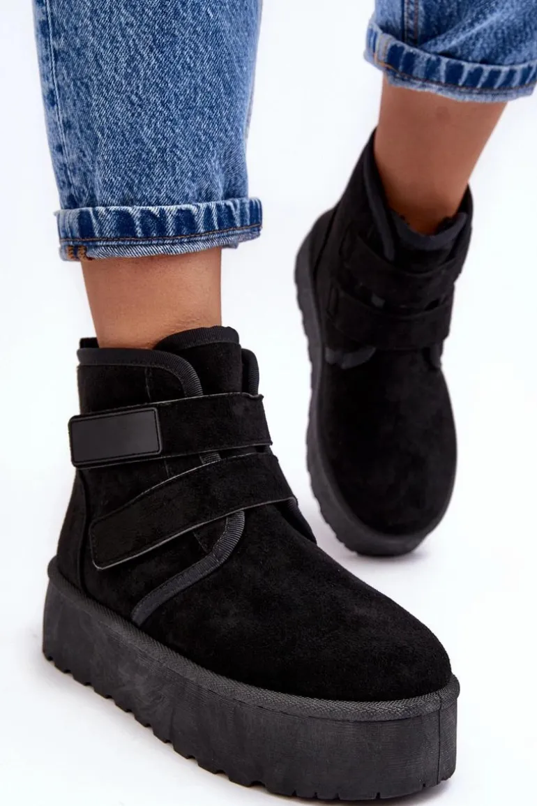 Damskie Śniegowce Na Platformie Czarne Naredi