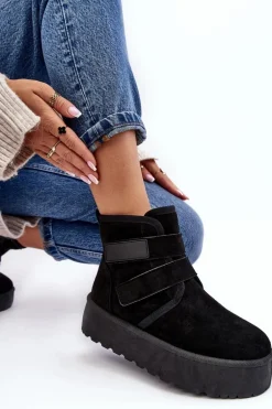 Damskie Śniegowce Na Platformie Czarne Naredi