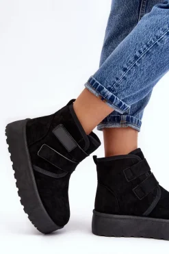 Damskie Śniegowce Na Platformie Czarne Naredi