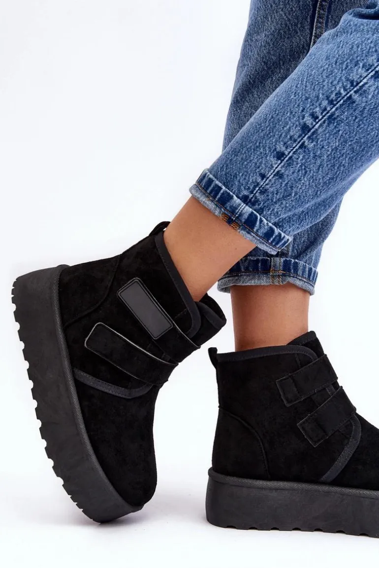 Damskie Śniegowce Na Platformie Czarne Naredi