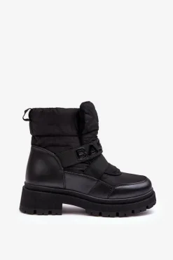 Damskie Śniegowce Na Suwak Ocieplane Czarne Zeva