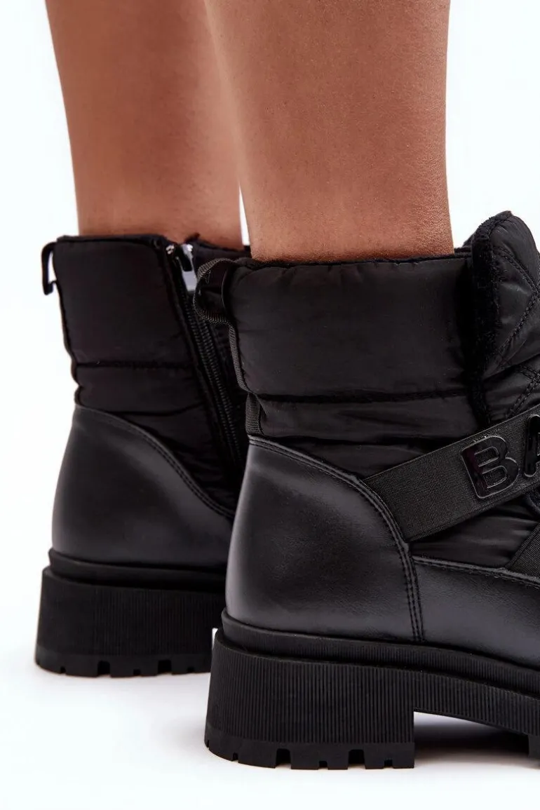 Damskie Śniegowce Na Suwak Ocieplane Czarne Zeva