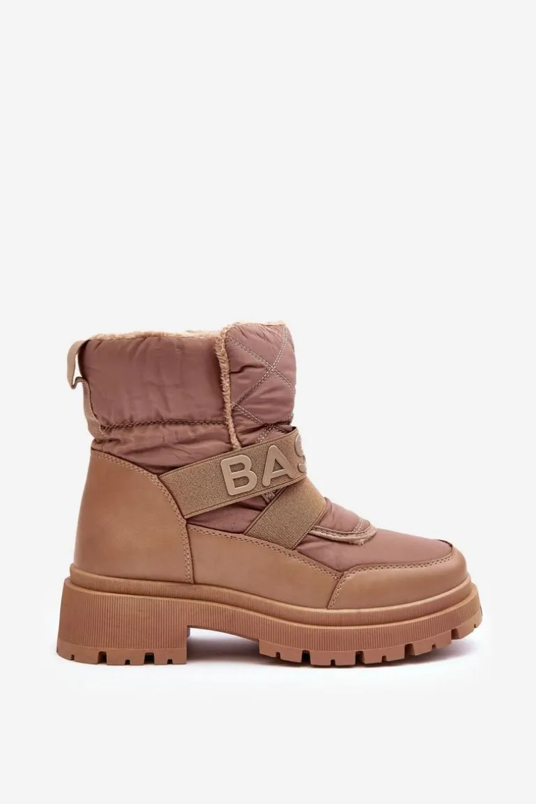 Damskie Śniegowce Na Suwak Ocieplane Beżowe Zeva