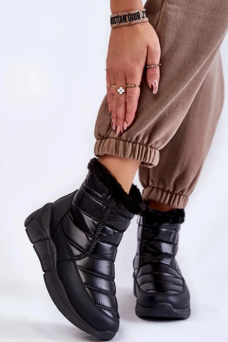 Damskie Śniegowce Na Suwak Czarne Senia