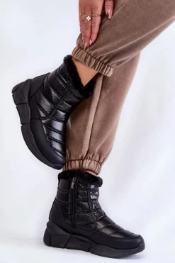 Damskie Śniegowce Na Suwak Czarne Senia