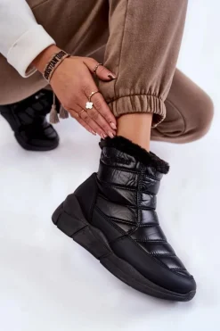 Damskie Śniegowce Na Suwak Czarne Senia