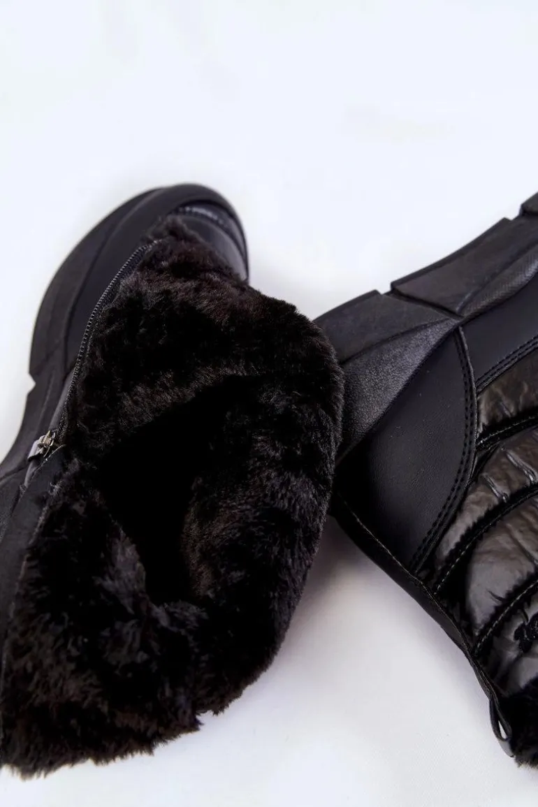 Damskie Śniegowce Na Suwak Czarne Senia