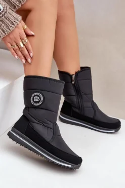 Damskie Śniegowce Na Zamek Progress PROGJ-21-09 Czarne