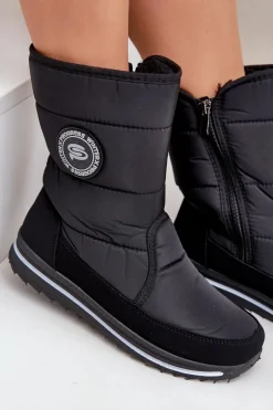 Damskie Śniegowce Na Zamek Progress PROGJ-21-09 Czarne