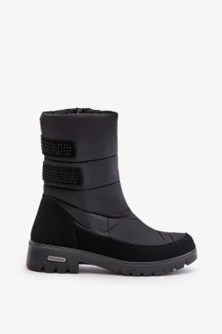 Damskie Śniegowce Na Zamek Progress PROGJ-21-16 Czarne