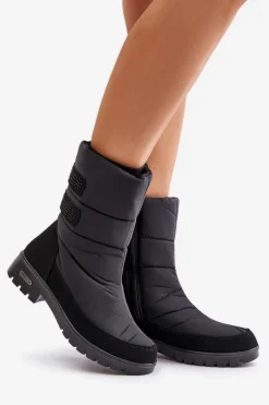 Damskie Śniegowce Na Zamek Progress PROGJ-21-16 Czarne