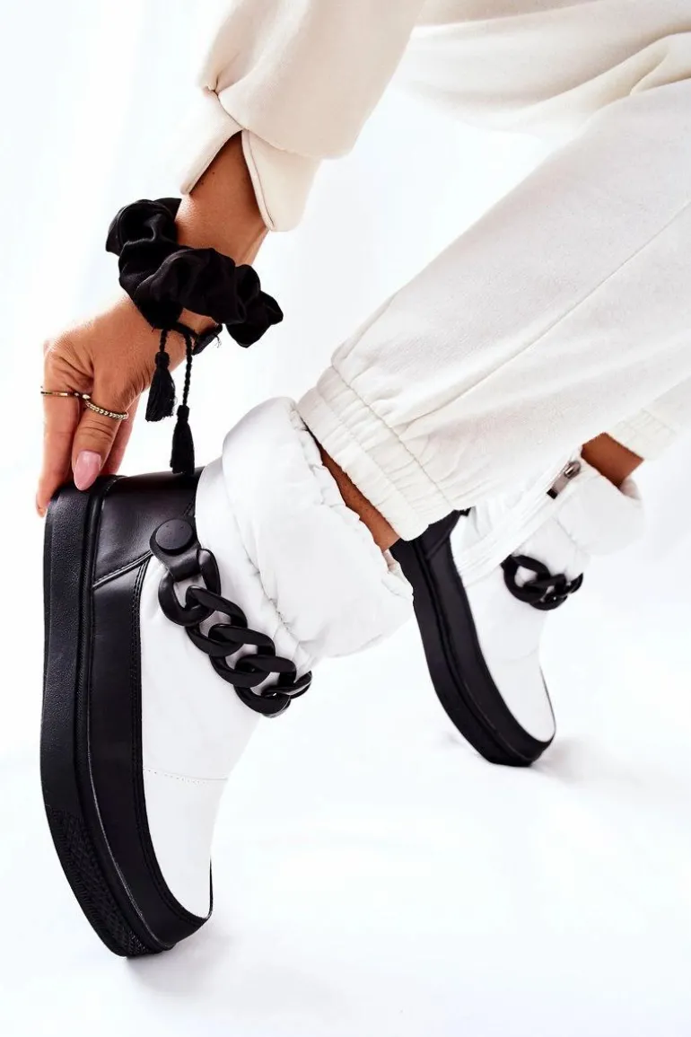 Damskie Śniegowce Ocieplane Białe Khariche